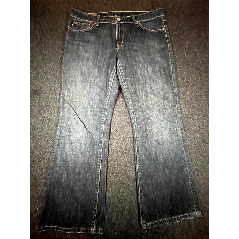 Y2K Kelly Bootcut Jeans Womens 14/30 Blue Faded Denim Cotton Dark Wash Casual